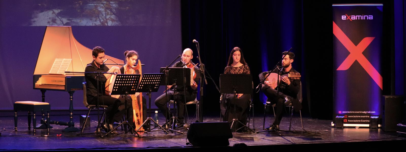 L’ensemble Gemina durante lo Spettacolo Gaia di Examina nel teatro San Giorgio di Udine